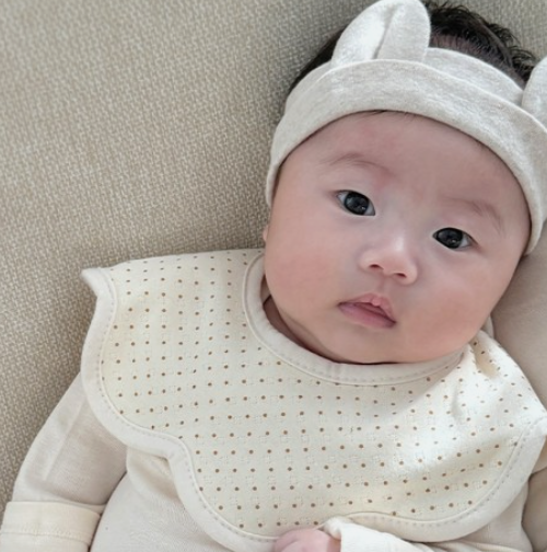 바니블라썸 아기 턱받이 면100 신생아 유아 침받이 미니도트