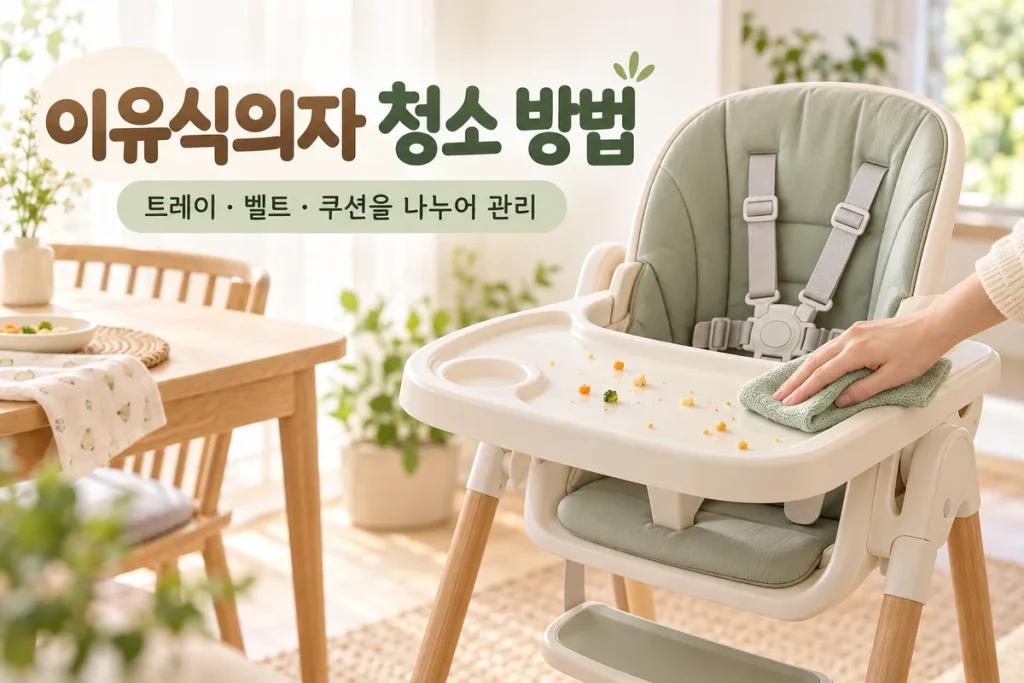 이유식의자 청소 방법, 트레이·안전벨트·쿠션을 나누어 관리하는 순서