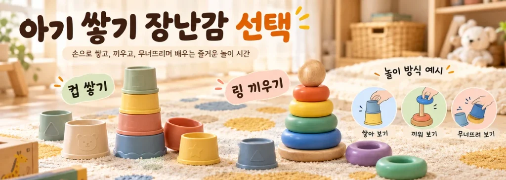 아기 쌓기 장난감 비교, 아띠래빗 스태킹컵·투마마 링 끼우기 선택 기준