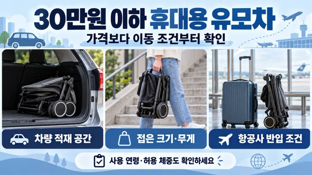 30만원 이하 휴대용 유모차 3종 비교, 에이블·에어보스 가격과 이동 조건 확인법